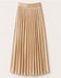 Pleated Satin Midi Skirt